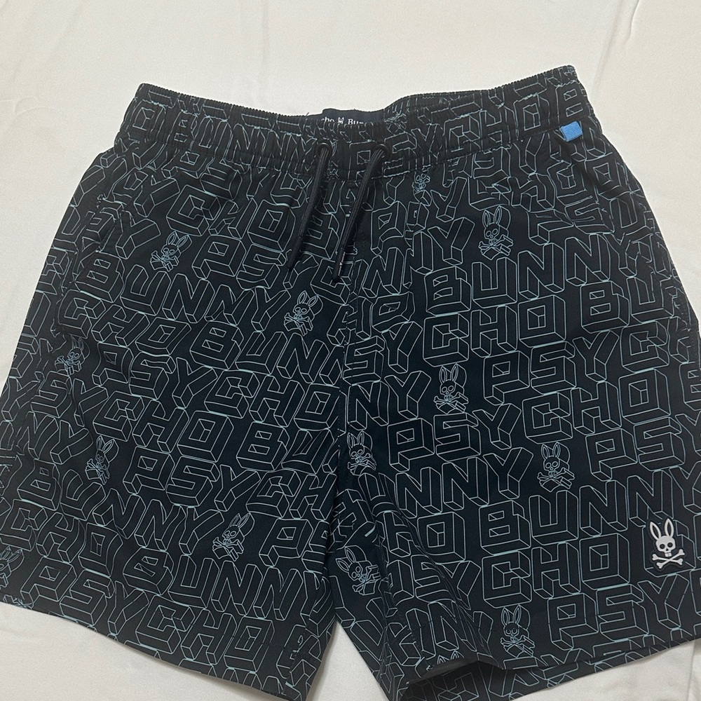 Psycho Bunny Black and Gray Patterned Shorts